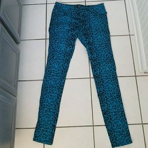 Tripp NYC Teal Leopard Skinny Jean